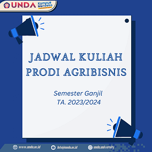 Jadwal Kuliah Prodi Agribisnis Semester Ganjil TA. 2023/2024