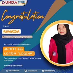 Membanggakan! Mahasiswi Prodi Manajemen Meraih Juara 3 Lomba “Logika” se Kalimantan Tengah